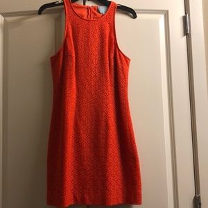 Sleeveless dress. Dark orange